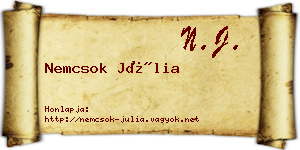 Nemcsok Júlia névjegykártya